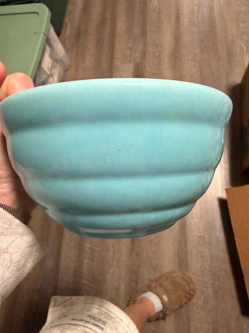 Vintage Bauer Pottery #12 Turquoise Ringware Beehive Mixing Bowl